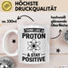 Chemiker Chemielehrer Tasse Geschenk Lustige Geschenkidee Spruch Denk Wie Ein Proton Bleib Positiv Weiß Trendation