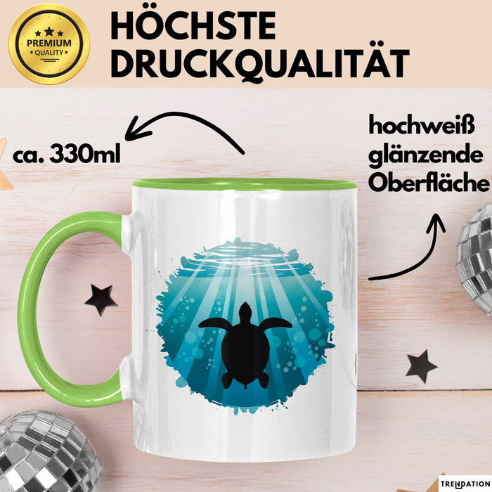 Schildkröte Tierliebhaber Tasse Geschenk Lustige Geschenkidee Spruch Grün Trendation