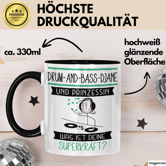 Drum-and-Bass-DJane Und Prinzessin Tasse Geschenk Für Eine Drum-and-Bass-DJane Geburtstag Was Ist Deine Superkraft Trendation