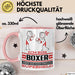 Boxer Geschenk Tasse Ich Bin Boxer Aber Sag Doch Einfach Superheld Lustige Geschenkdiee für Boxer Kaffee-Becher Rosa Trendation