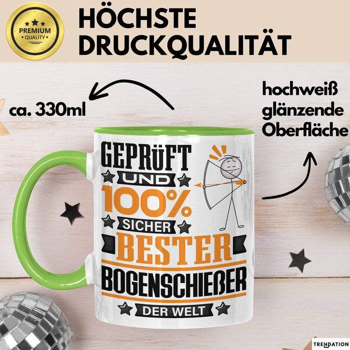 Bogenschießer Geschenk Lustiger Spruch für Bogenschießer Geschenkidee Bester Bogenschießer Der Welt Grün Trendation