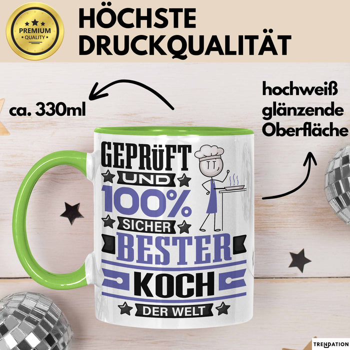 Koch Geschenk Lustiger Spruch für Koch Geschenkidee Bester Koch Der Welt Grün Trendation