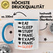 Medizinstudent Arzt Tasse Geschenk Lustige Geschenkidee Spruch Essen Schlafen Lernen Panik Prüfungen Panik Schlafen Blau Trendation