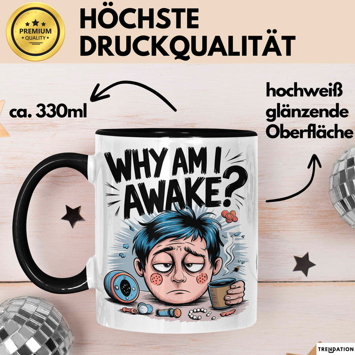 Schlafloser Elternteil Tasse Geschenk Warum bin ich wach Trendation