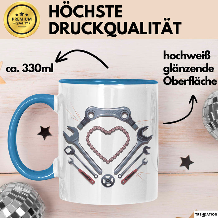 Fahrrad Mechaniker Tasse Geschenk Lustige Geschenkidee Spruch Für Fahrrad Reparierer Blau Trendation