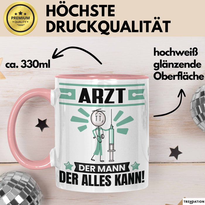 Arzt Tasse Geschenk für Arzt Der Mann Der Alles Kann Geschenkidee zum Geburtstag Rosa Trendation
