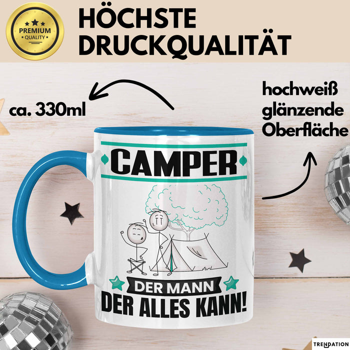 Camper Tasse Geschenk für Camper Der Mann Der Alles Kann Geschenkidee zum Geburtstag Blau Trendation