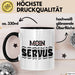 München Servus Tasse Geschenk Heimat Münchener Geschenkidee Kaffee-Becher Bayern Servus Schwarz Trendation