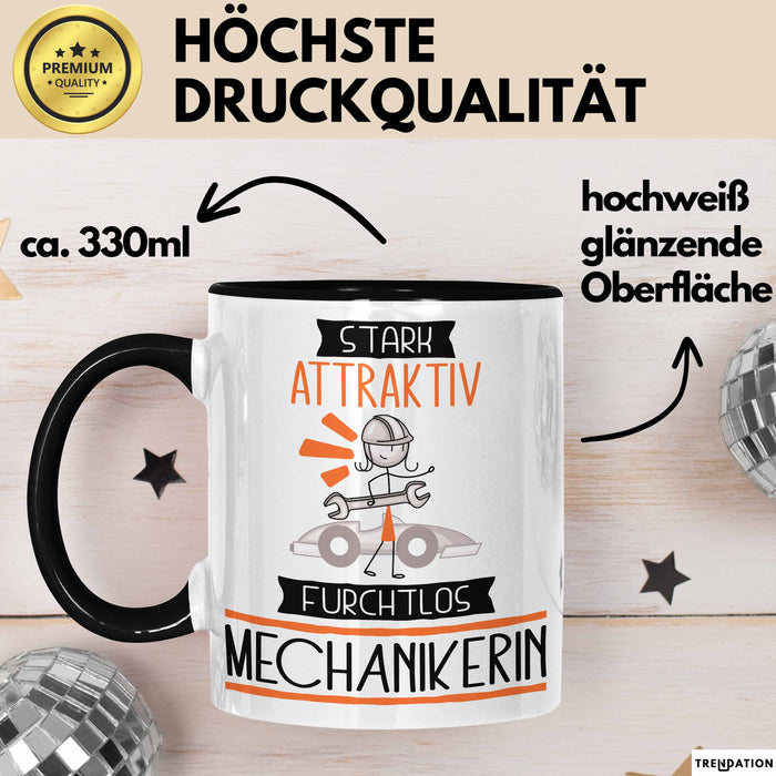 Mechanikerin Tasse Geschenk Becher Stark Attraktiv Furchtlos Mechanikerin Lustige Geschenkidee Trendation