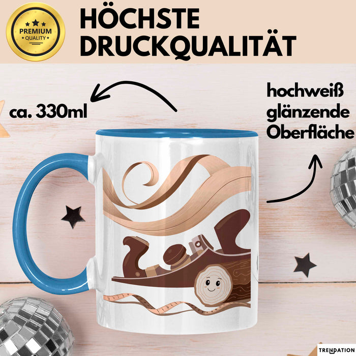Holzarbeiter Tasse Geschenk Lustige Geschenkidee Spruch Für Holzhandwerk Fans Blau Trendation