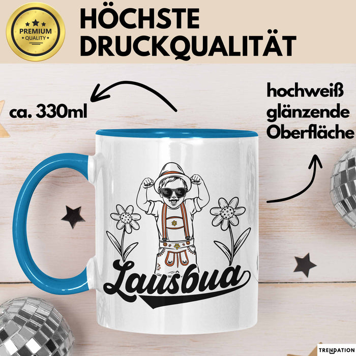 Lausbua Tasse Geschenk Oktober München Geschenkidee Becher Blau Trendation