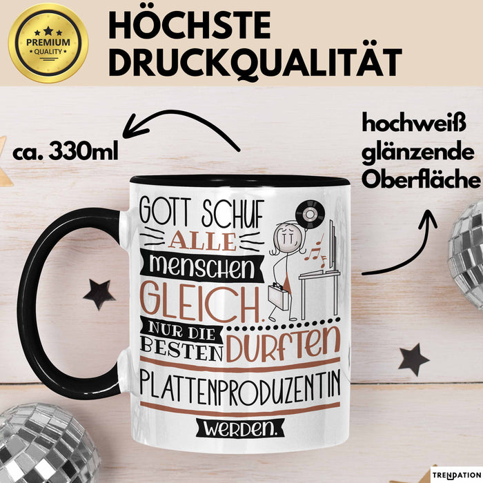 Plattenproduzentin Geschenk Becher Tasse Gott Schuf Alle Menschen Gleich Nur Die Besten Durfeten Plattenproduzentin Werden Geschenkidee Lustig Trendation