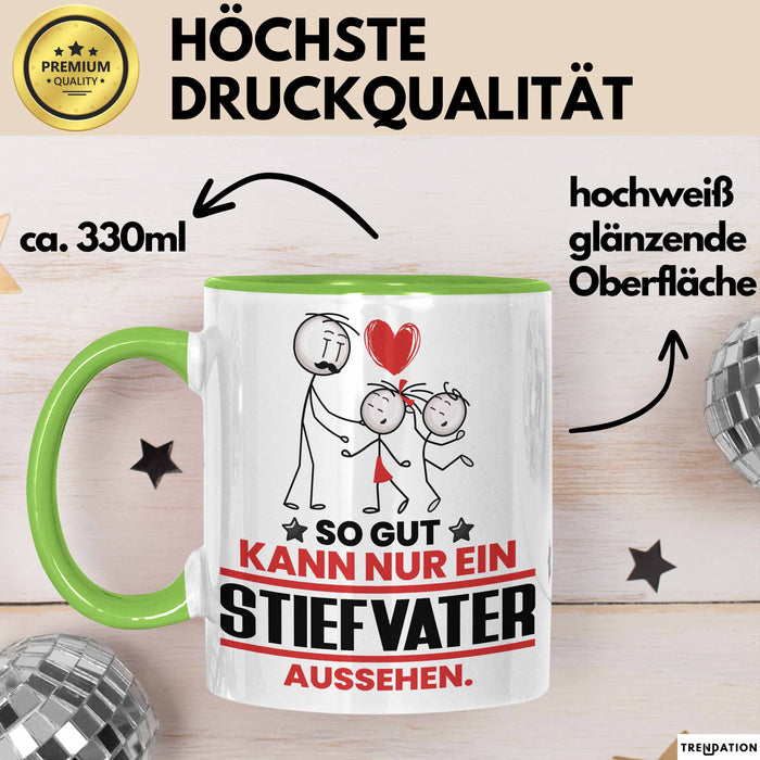 Stiefvater Geschenk Tasse So Gut Kann Nur Ein Stiefvater Aussehen Geschenkidee Kaffee-Becher Grün Trendation