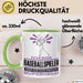 Baseballspieler Geschenk Tasse Ich Bin Baseballspieler Aber Sag Doch Einfach Superheld Lustige Geschenkdiee für Baseballspieler Kaffee-Becher Grün Trendation