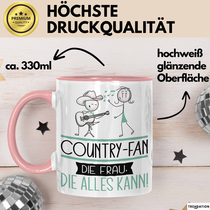Country-Fan Geschenk Tasse Becher Die Frau Die Allen Kann Geschenkidee für eine Country-Fan Lustig Rosa Trendation