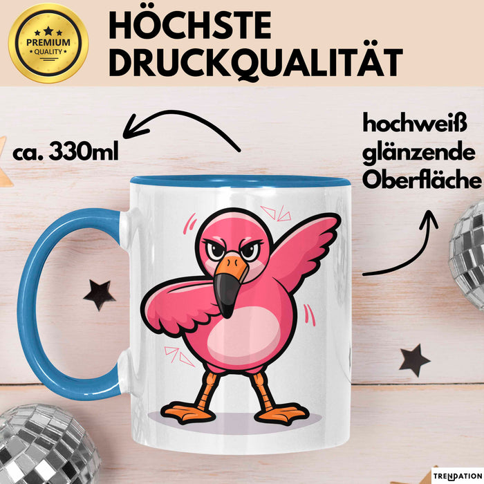 Dabender Flamingo Tasse Geschenk Lustige Geschenkidee Spruch Blau Trendation