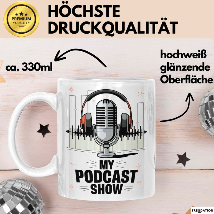 Podcast Gastgeber Tasse Geschenk Lustige Geschenkidee Spruch Für Audio Geschichtenerzähler Weiß Trendation