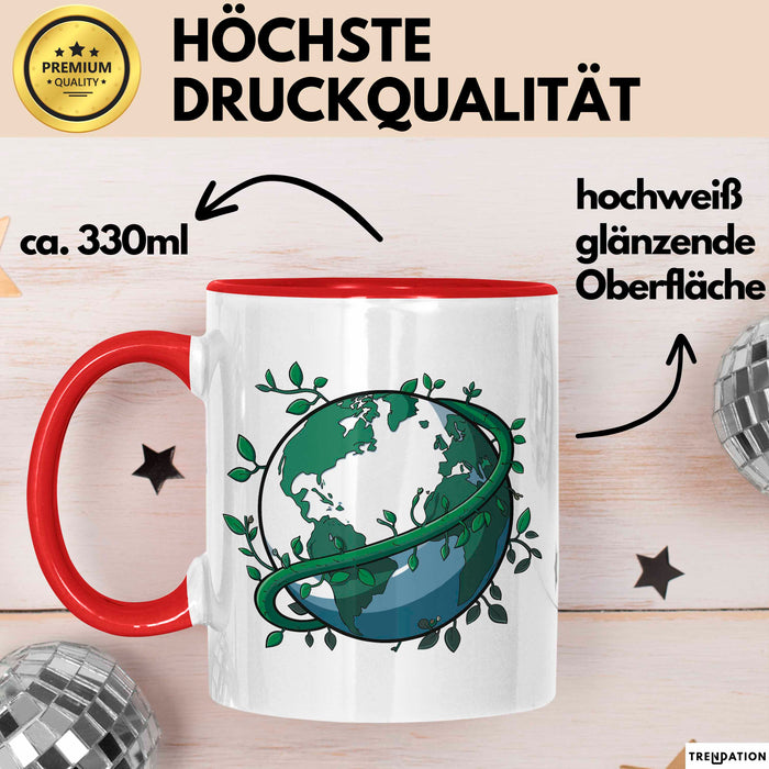 Öko Krieger Tasse Geschenkidee für Grünen Planeten Rot Trendation