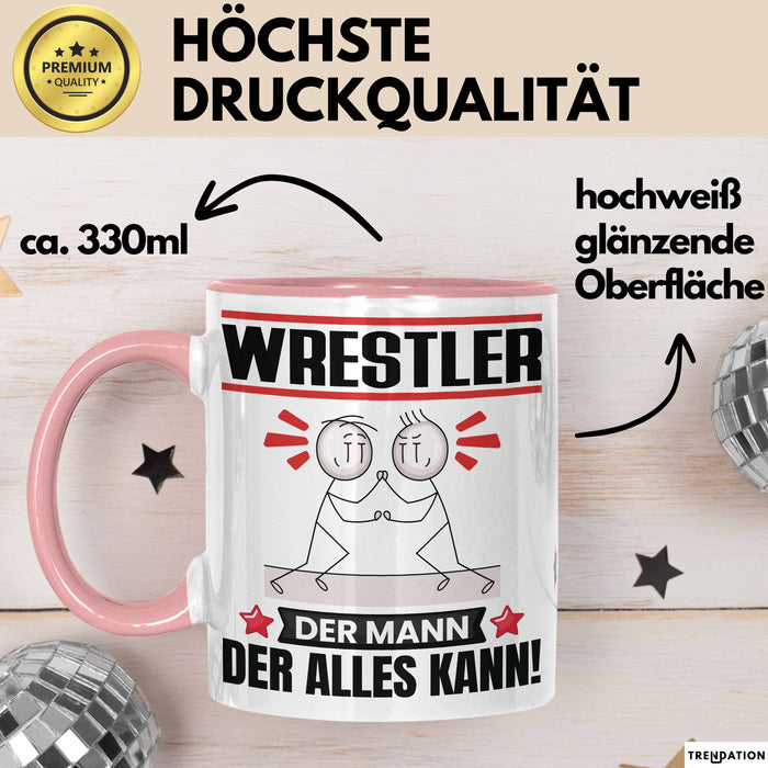 Wrestler Tasse Geschenk für Wrestler Der Mann Der Alles Kann Geschenkidee zum Geburtstag Rosa Trendation