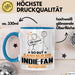 Indie-Fan Geschenk Tasse So Gut Kann Nur Ein Indie-Fan Aussehen Geschenkidee Kaffee-Becher Blau Trendation