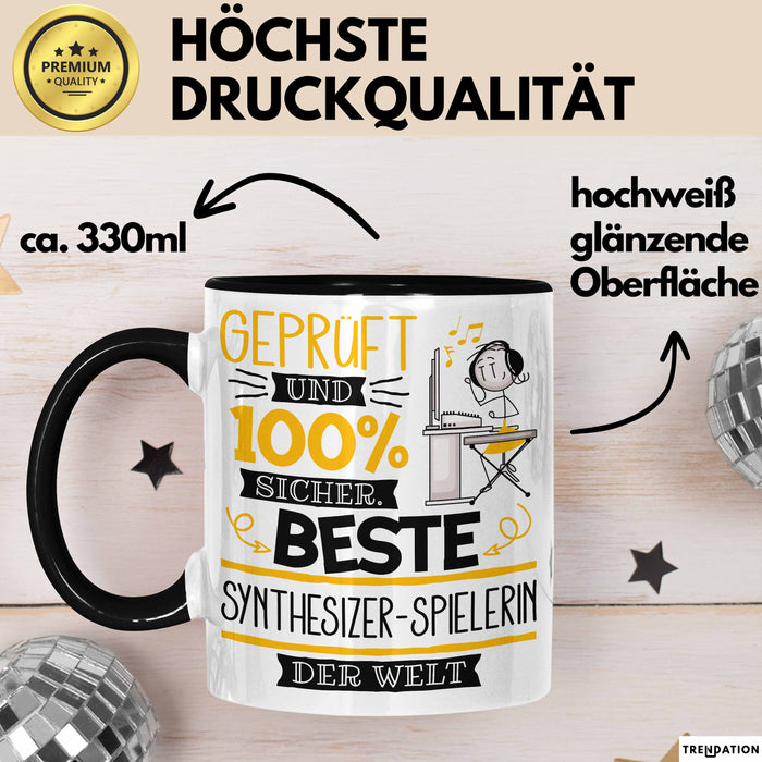 Beste Synthesizer-Spielerin Der Welt Tasse Geschenk für Eine Synthesizer-Spielerin Geprüft Und Sicher Geschenkidee Geburtstag Weihnachten Trendation