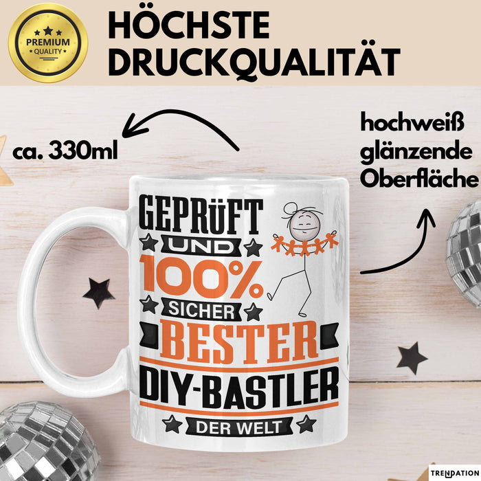 DIY-Bastler Geschenk Lustiger Spruch für DIY-Bastler Geschenkidee Bester DIY-Bastler Der Welt Weiß Trendation