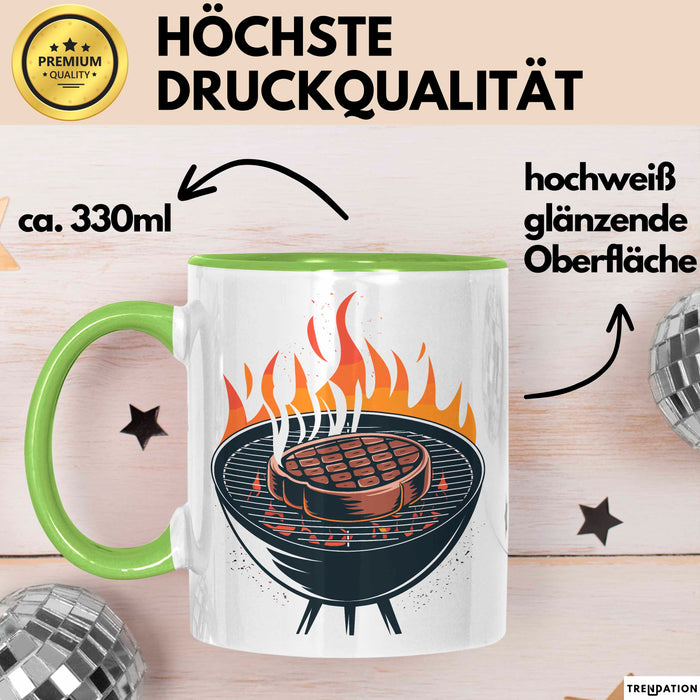 BBQ Fan Tasse Geschenkidee für Grill Enthusiasten Grün Trendation
