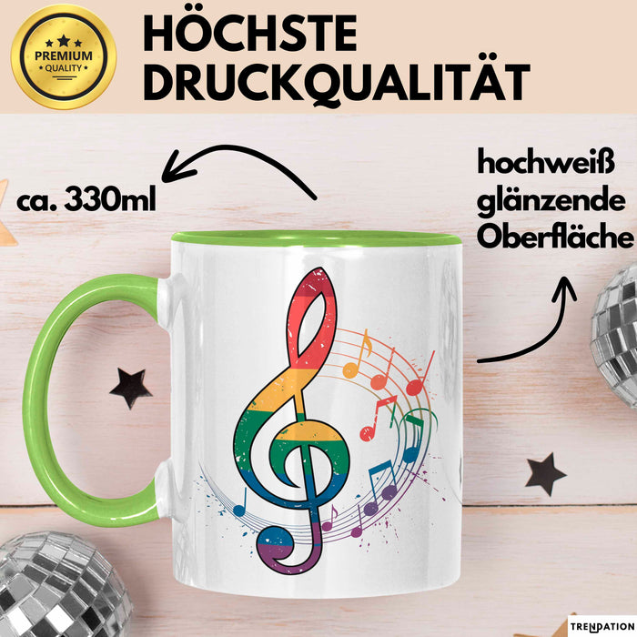 Musikliebhaber Musiker Tasse Geschenk Lustige Geschenkidee Spruch Grün Trendation