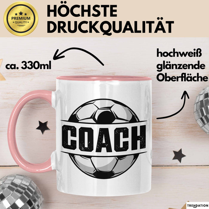 Fußballtrainer Fußballmannschaft Tasse Geschenk Lustige Geschenkidee Spruch Football Trainer Rosa Trendation