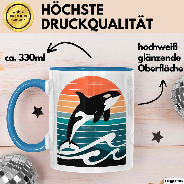 Wal Tier Tasse Geschenk Lustige Geschenkidee Spruch Blau Trendation
