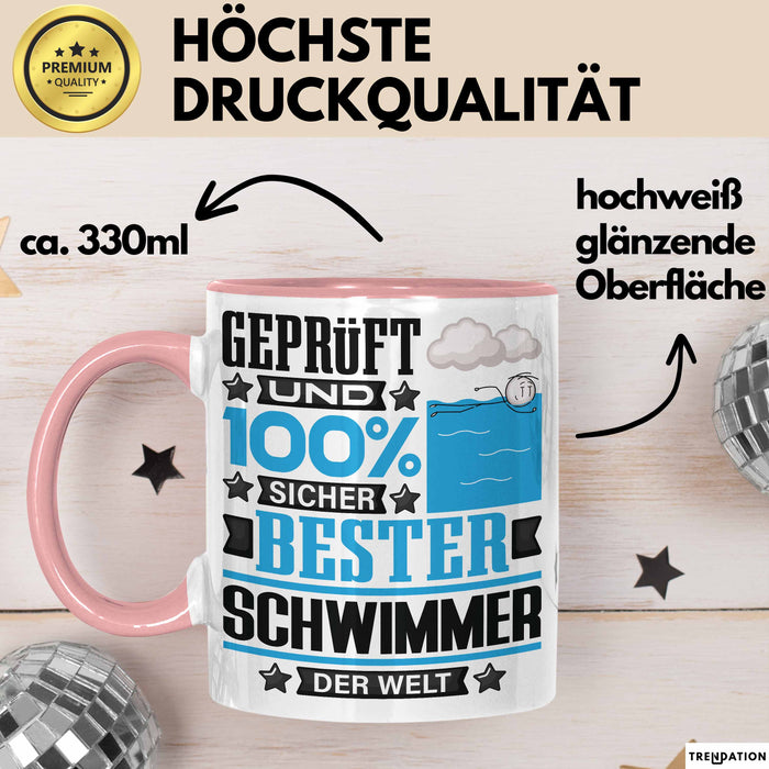 Schwimmer Geschenk Lustiger Spruch für Schwimmer Geschenkidee Bester Schwimmer Der Welt Rosa Trendation