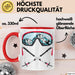 Ski Tasse Geschenk Grafik Skibrille Skistöcker Becher Rot Trendation