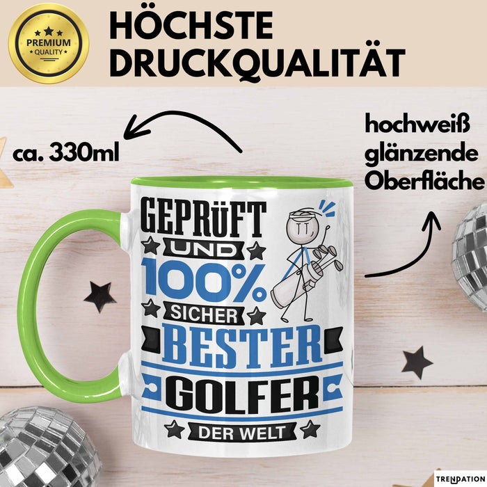Golfer Geschenk Lustiger Spruch für Golfer Geschenkidee Bester Golfer Der Welt Grün Trendation