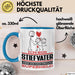 Stiefvater Geschenk Tasse Ich Bin Stiefvater Aber Sag Doch Einfach Superheld Lustige Geschenkdiee für Stiefvater Kaffee-Becher Blau Trendation