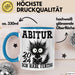 Abitur 2025 Ich Habe Fertig Geschenkidee Tasse Abi Bestanden Geschenk Prüfung Katze Kaffee-Becher Blau Trendation