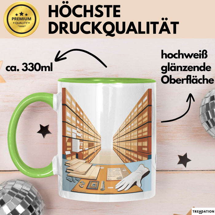 Archivar Tasse Geschenk Lustige Geschenkidee Spruch Für Akten Bewahrer Grün Trendation