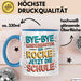 Grundschüler Tasse Geschenk Lustige Geschenkidee Spruch Bye Bye Kindergarten Blau Trendation