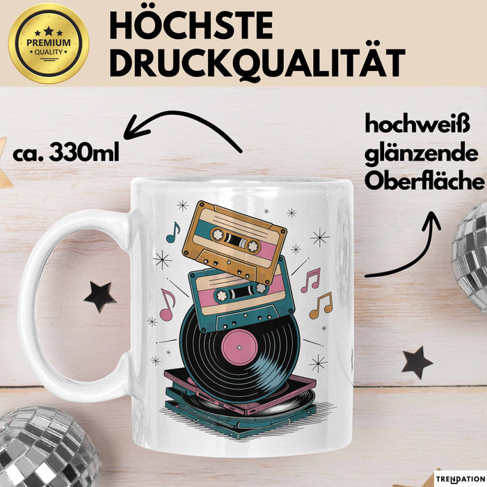 Retro Fan Tasse Geschenkidee für Vintage Liebhaber Weiß Trendation