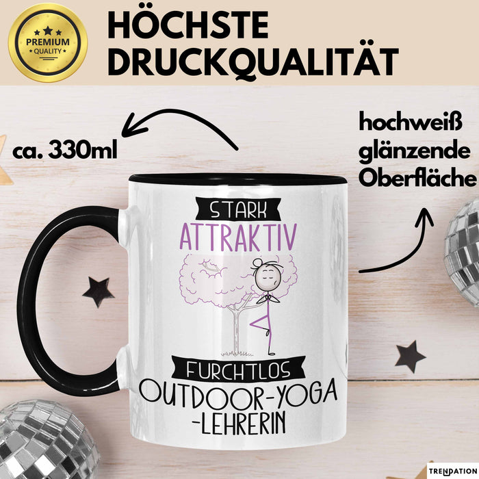 Outdoor-Yoga-Lehrerin Tasse Geschenk Becher Stark Attraktiv Furchtlos Outdoor-Yoga-Lehrerin Lustige Geschenkidee Trendation