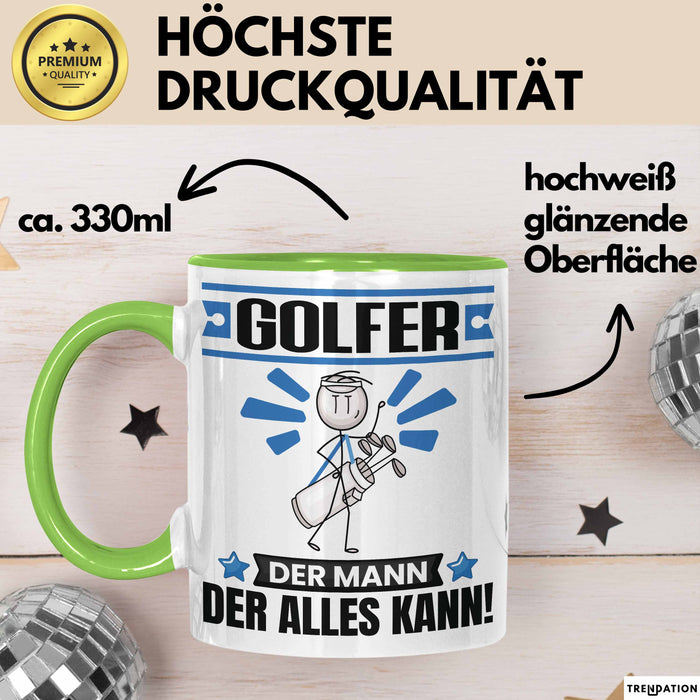 Golfer Tasse Geschenk für Golfer Der Mann Der Alles Kann Geschenkidee zum Geburtstag Grün Trendation