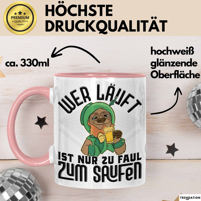 Wandern Tasse Geschenk für Wanderer Männer Geschenkidee Wer Läuft Ist Nur Zu Faul Zum Wandern Berge Wandern Rosa Trendation
