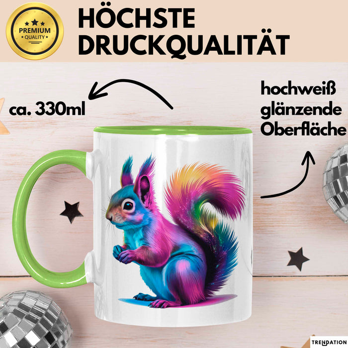 Eichhörnchen Tierliebhaber Tasse Geschenk Lustige Geschenkidee Spruch Grün Trendation