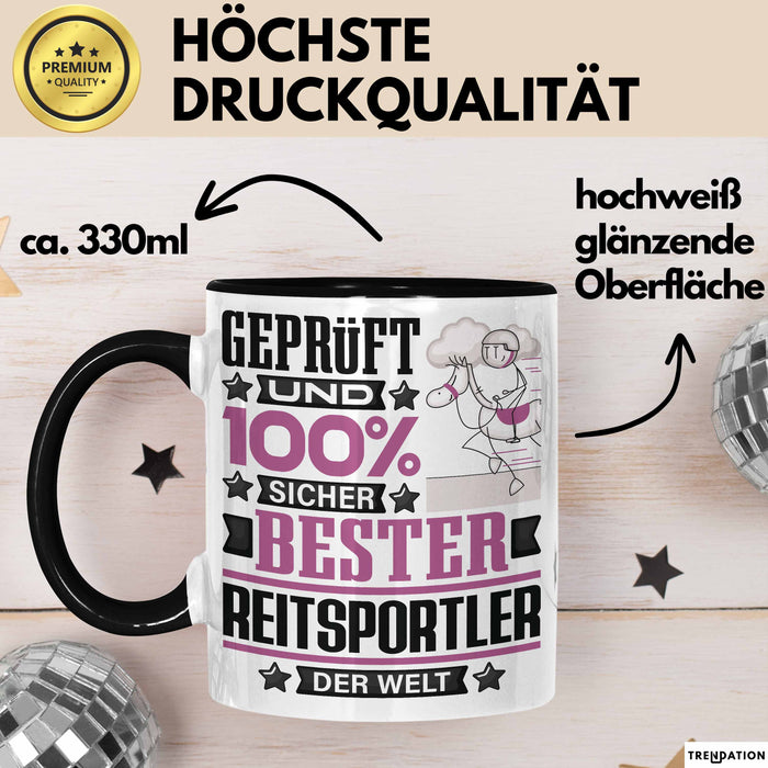 Reitsportler Geschenk Lustiger Spruch für Reitsportler Geschenkidee Bester Reitsportler Der Welt Schwarz Trendation