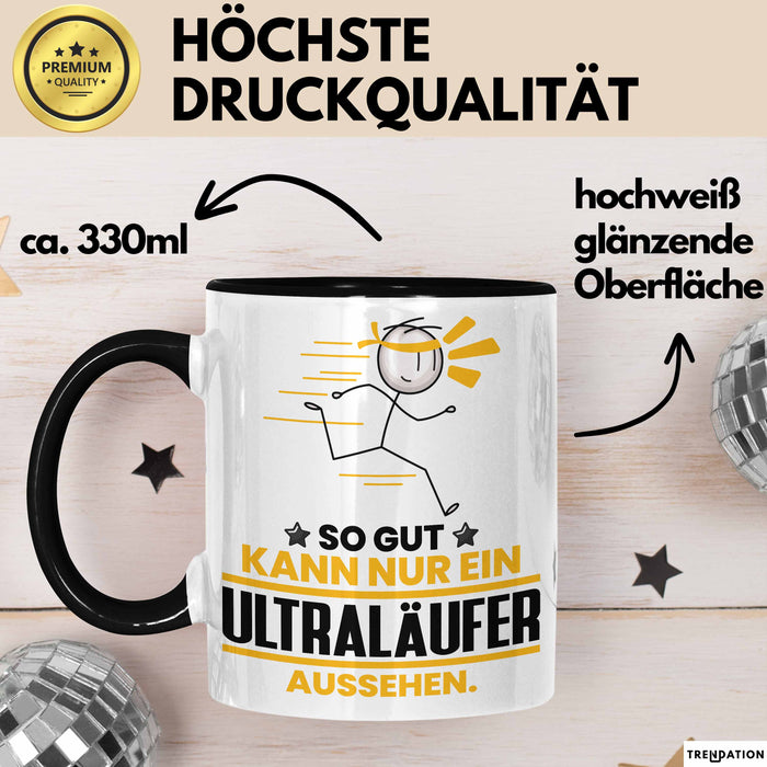 Ultraläufer Geschenk Tasse So Gut Kann Nur Ein Ultraläufer Aussehen Geschenkidee Kaffee-Becher Schwarz Trendation