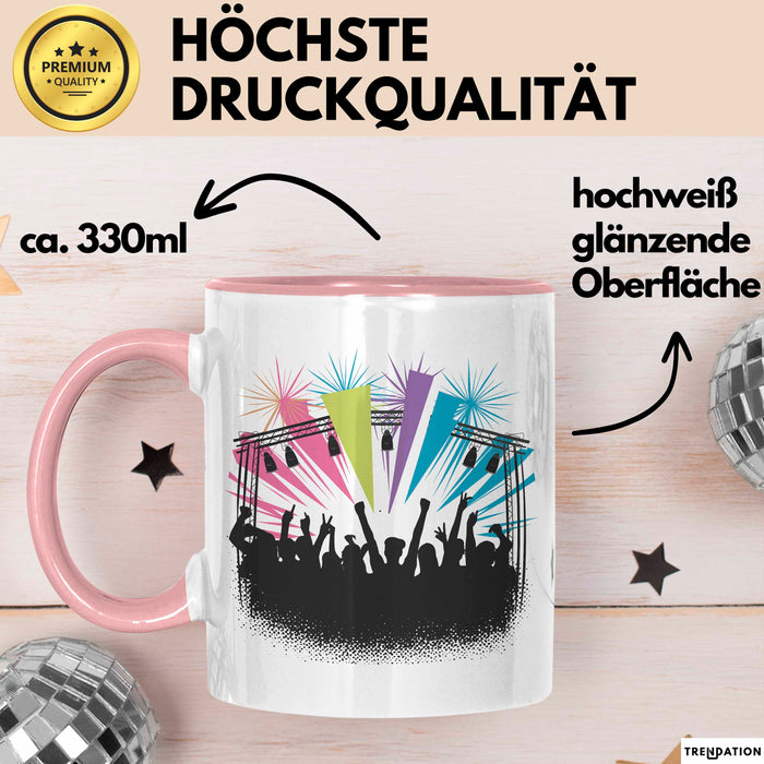 Festivalgänger Tasse Geschenkidee für Live Musik Süchtige Rosa Trendation
