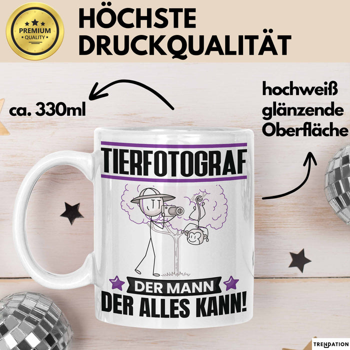 Tierfotograf Tasse Geschenk für Tierfotograf Der Mann Der Alles Kann Geschenkidee zum Geburtstag Weiß Trendation