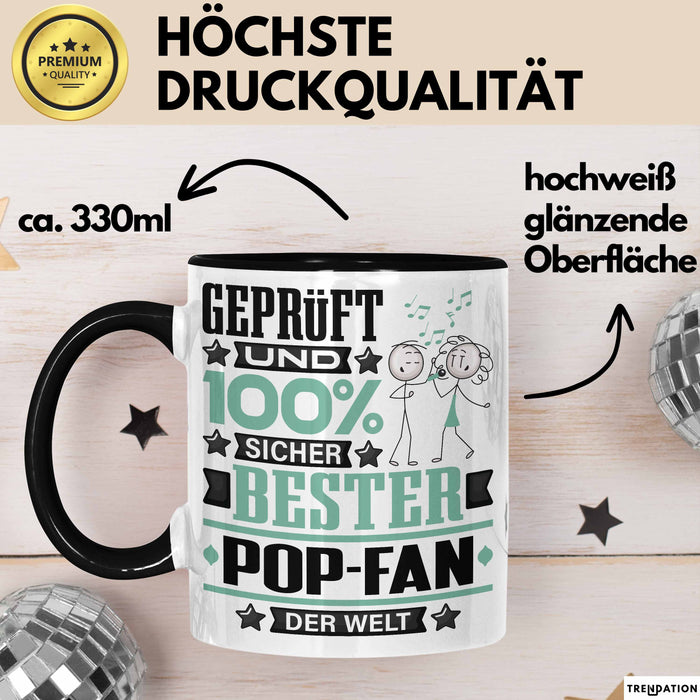 Pop-Fan Geschenk Lustiger Spruch für Pop-Fan Geschenkidee Bester Pop-Fan Der Welt Schwarz Trendation
