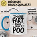 Furz Tasse Geschenk Im One Fart Away From A Poo Geschenkidee Lustig Blau Trendation