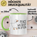 Gans Tasse Geschenk Peace Was Never An Option Humor Kaffee-Becher Grün Trendation