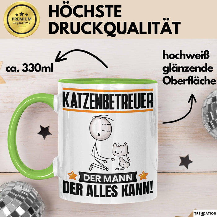 Katzenbetreuer Tasse Geschenk für Katzenbetreuer Der Mann Der Alles Kann Geschenkidee zum Geburtstag Grün Trendation